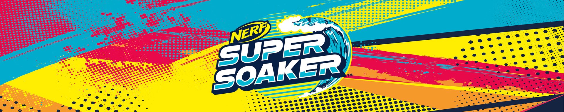 Super Soaker water blaster banner
